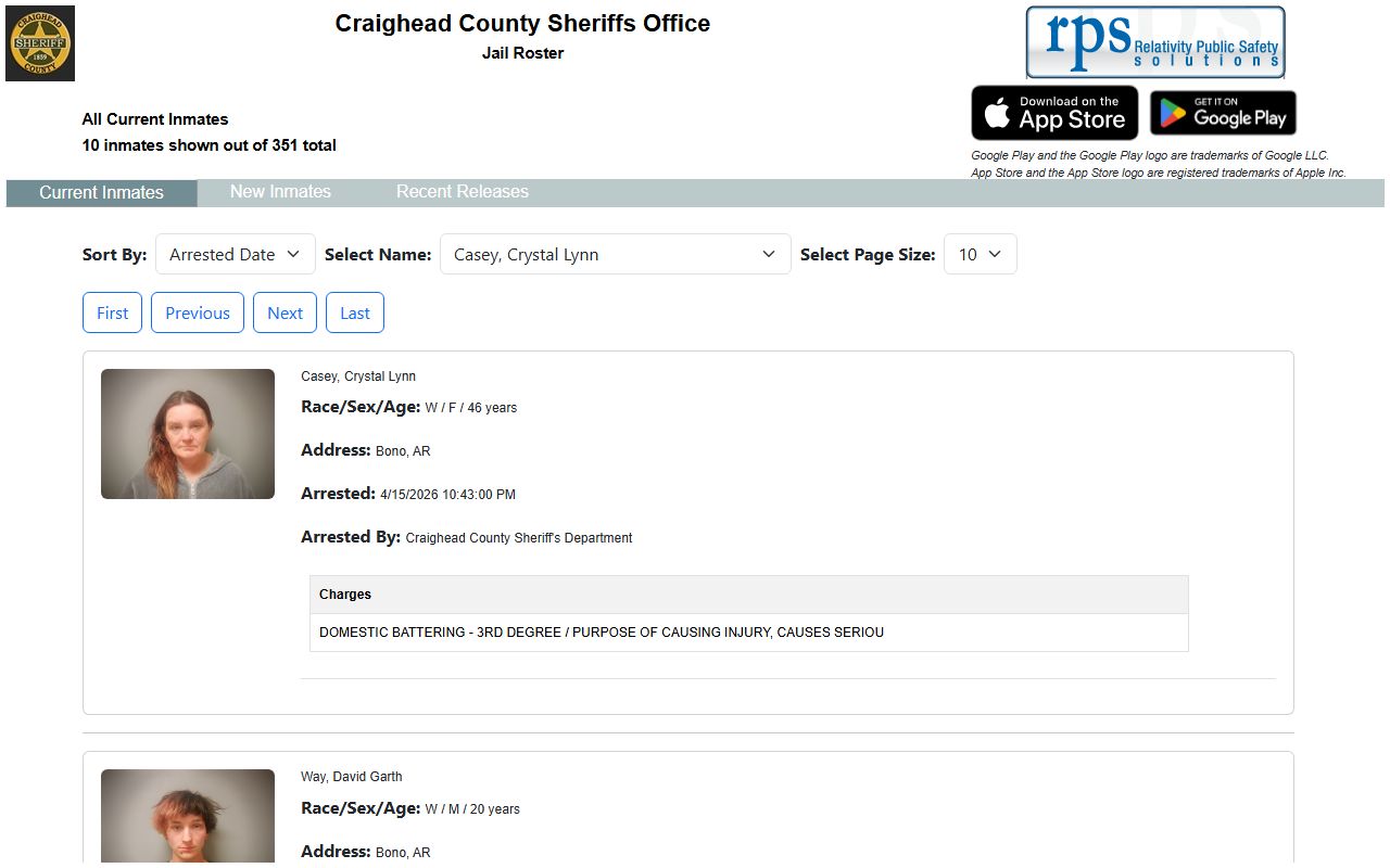 Craighead County Busted Mugshots inmate roster search
